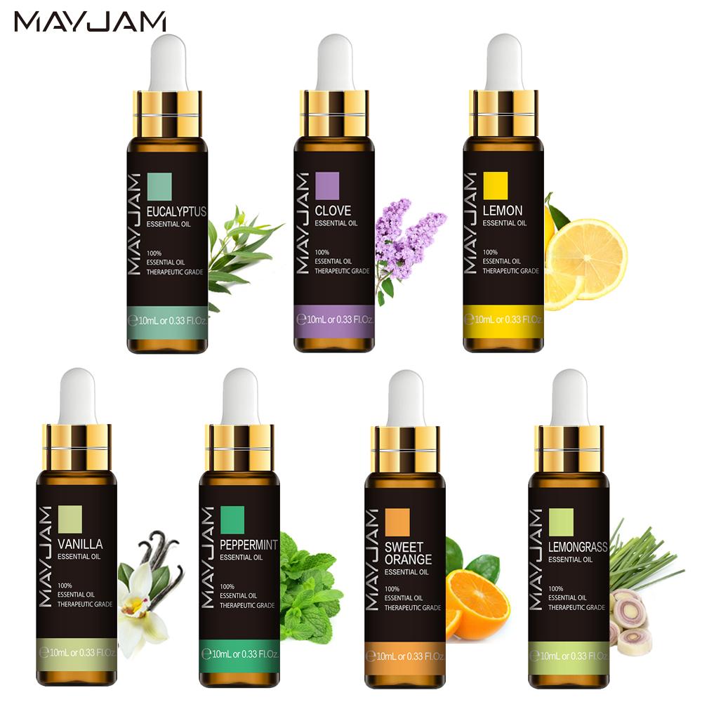 MAYJAM 10ML Pure Essential Oil for Aromatherapy Diffuser Humidifier Massage Skin Care Vanilla Eucalyptus Mint Therapeutic Grade Essential Oil