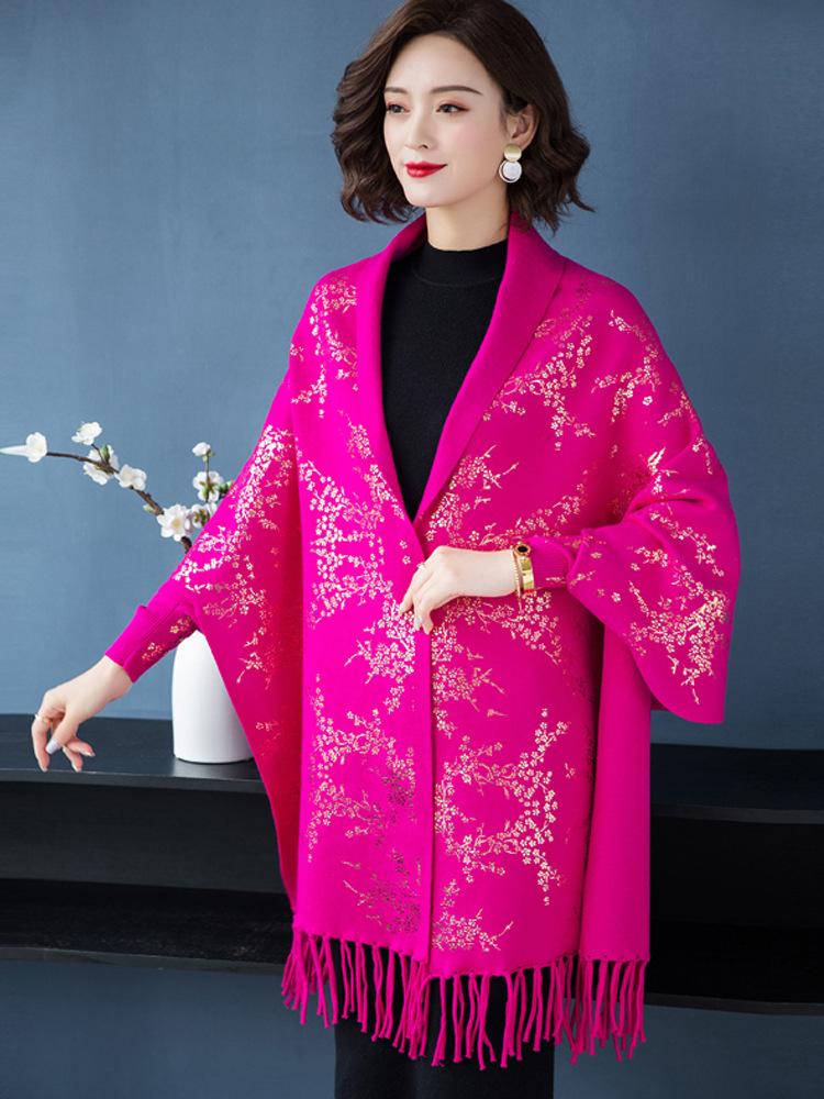 Куртка-шаль Cheongsam, свадебный благородный наружный вязаный кардиган, женский шарф с кисточками, шаль, накидка 1182