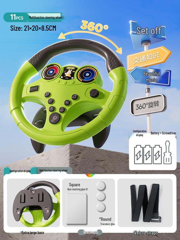 Игрушечный руль для второго пилота для малышей - Имитация автомобиля для раннего развития, Идеально подходит для 3-летних мальчиков - Идеальный подарок на День защиты детей