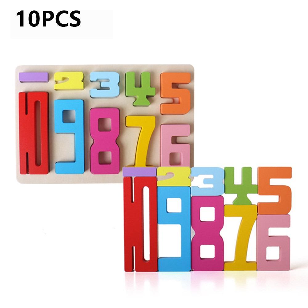 Wooden Number Building Block Early Education Counting Toy New Stacking Games Toys  For Kids