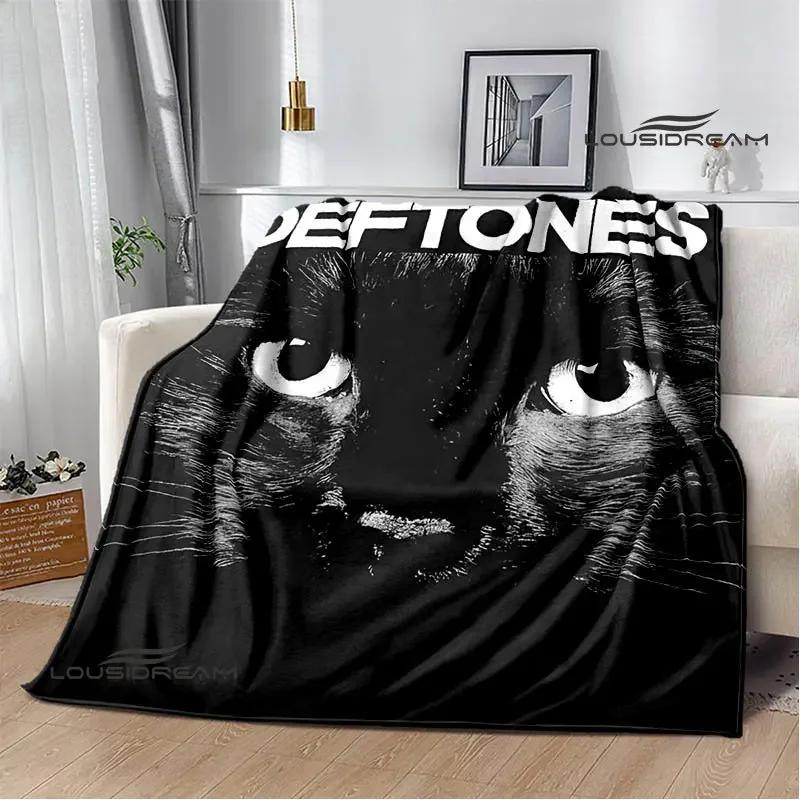 Плед с логотипом группы Deftones детский плед фланелевый мягкий уютный плед домашний дорожный плед подарок на день рождения украшение