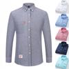 Men's Shirt Fashionable and Comfortable Slim Fit Plus Size 5XL Long Sleeved Shirt Business Solid Color 100% Oxford Cotton with Pockets
