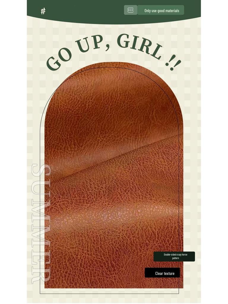 Double-Sided 1.8mm Crazy Horse Pattern Semi-PU Leather for Shoes, Furniture, Bags, Gift Boxes, Placemats, and Sports Equipment.