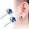 1 Pair Hypoallergenic Color Diamond Stud Earrings Stainless Steel Earrings