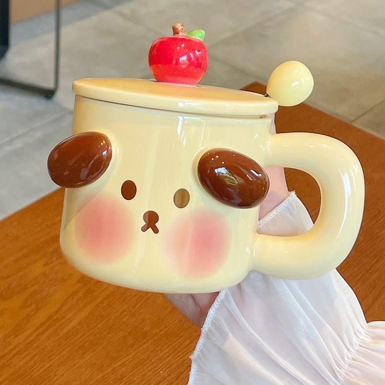 1 комплект 400 мл симпатичная кружка для кофе в виде свиньи с крышкой и ложкой креативный домашний молочный завтрак пара чашек посуда подарки для домашнего офиса чай