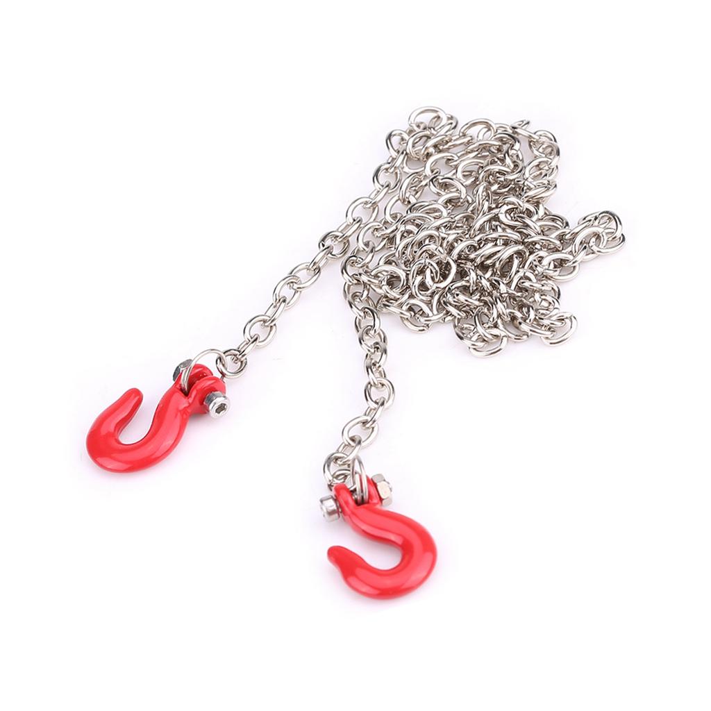Metal RC Trailer Tow Hooks Accessories With Chain For SCX10 D90 1:10 RC Crawler Climbing Car