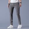 Summer Thin Ice Silk Stretch Men's Pants Casual Elastic Waist Smooth Trouser Pants Male Clothing