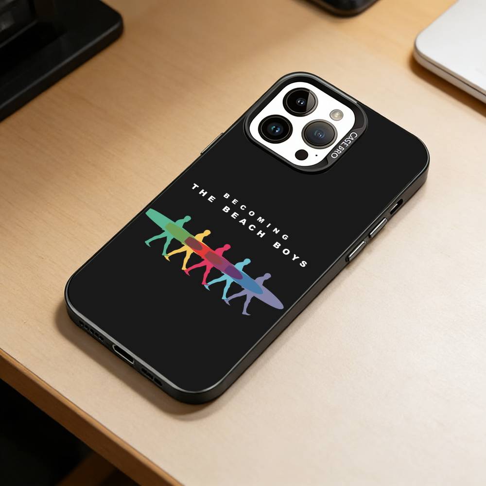 Чехол для телефона B-Beach Boys для iPhone 17,16,15,14,13,12,11 Plus,Pro Max,XS,Цветной Серебряный Покрытие Внутренняя Крышка