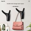 Animal Free Punch Wall Mount Hook Zinc Zinc Zinc Alloy Cabinet Storage Hook Ox Horn Dual Hanger  Coat