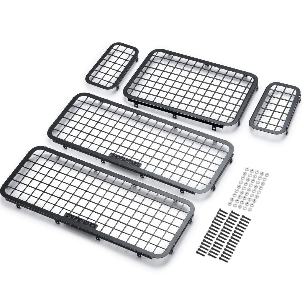 TRZX Stainless Steel RC Window Mesh Protective Net Mesh Window Cover for 1/10 Traxxas TRX-4 RC Crawler Car