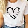 Тренд Женская Мода Одежда Графические Футболки Одежда Принт Женская Футболка Короткий Рукав Леди Повседневная Футболка с Принтом Сердец