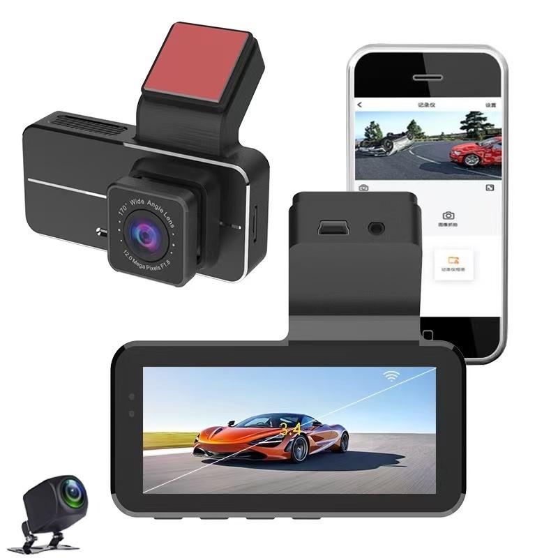 2.5K+1080P 3.39inch Dash Cam Camera  App WiFi 24h Parking Monitor Night Vision Dvr Front and Rear Video Registrator