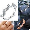 Fashion Crystal Hollow Weave Rings For Women Female Gold Silver Color Romantic Weeding Jewelry Party