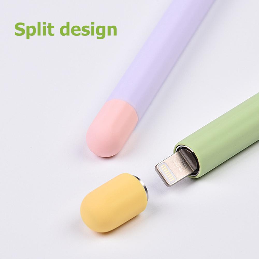 For Apple Pencil 1 2 Stylus Pen Cover Silicone Case Color Matching Protective Shell Non-slip Anti-fall Cases For iPad Pencil 2 1