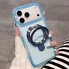 Dual-Color Translucent Matte Phone Case With Kickstand For iPhone 14 Pro, PC+TPU Anti-Fingerprint Shockproof Protective Cover
