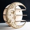 Vintage Display Shelf Fashion Sturdy Stress Relieve Bedroom Wall Hanging Moon Shape Witch Altar Decor