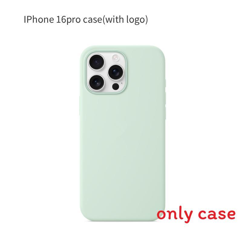 For Iphone16 Pro Solid Color Magnetic Silicone Phone Protective Case With Logo For Enhanced Protection