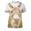 Plus Size 7XL Summer Digital Printed Cow Head Animal Pattern T-shirt Pullover Round Neck Men's Street Trendy Top