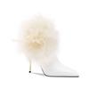 Fashion Women's Fashion Stiletto Cotton Boots Winter New Pointed Head Side Zipper Feather Temperament High Heel Ankle Boots