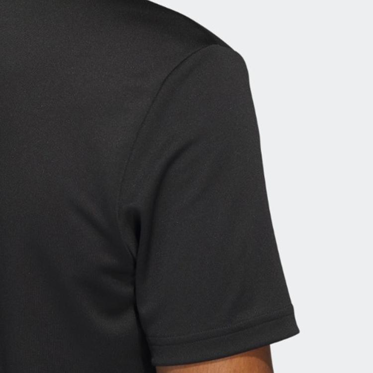 Adidas Однотонная мужская рубашка-поло с логотипом черного цвета IA5446