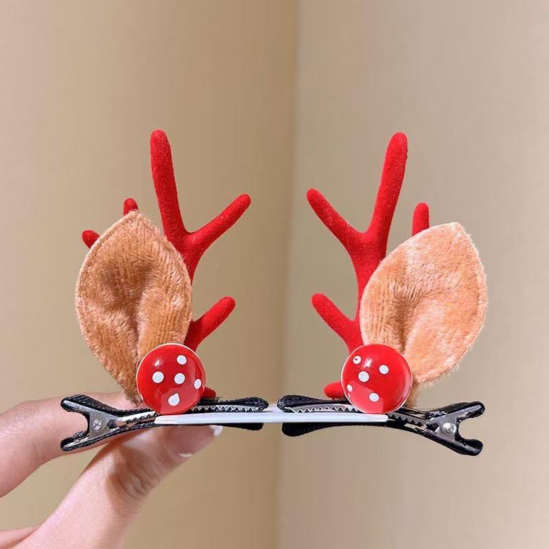 Children's Reindeer Antler Hair Clip - Cute Christmas Cartoon Hair Accessory