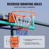 Basketball Rim, Wall Door Mounted Basketball Hoop, Heavy Duty Q235 Basketball Flex Rim Goal Replacement with Net, Standard 18" Indoor and Outdoor