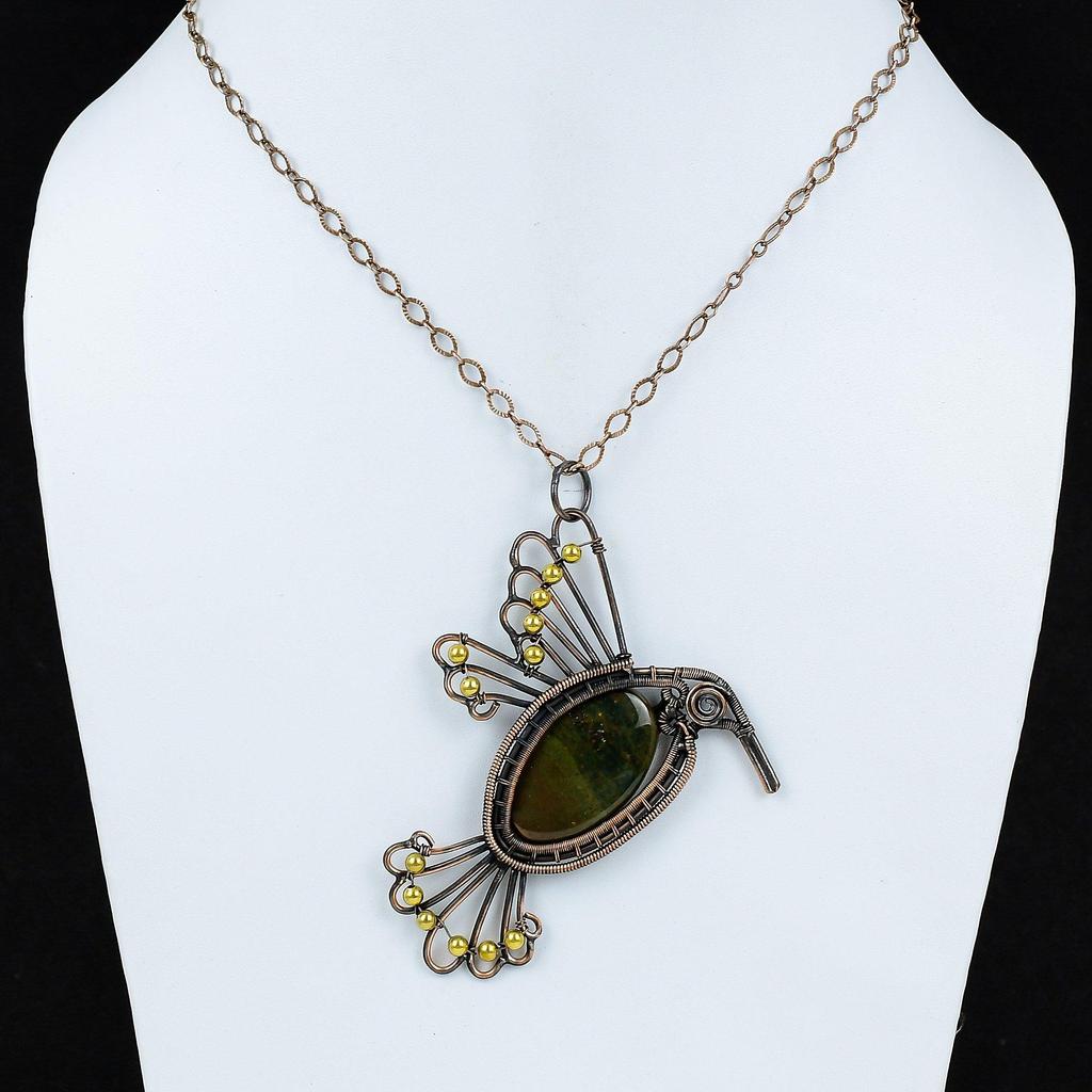 Подвеска из кровавого камня, медная проволока, кулон, кулон ручной работы, ювелирные изделия из кровавого камня, драгоценный камень, птица, кулон, медная проволока, ювелирный подарок для женщин