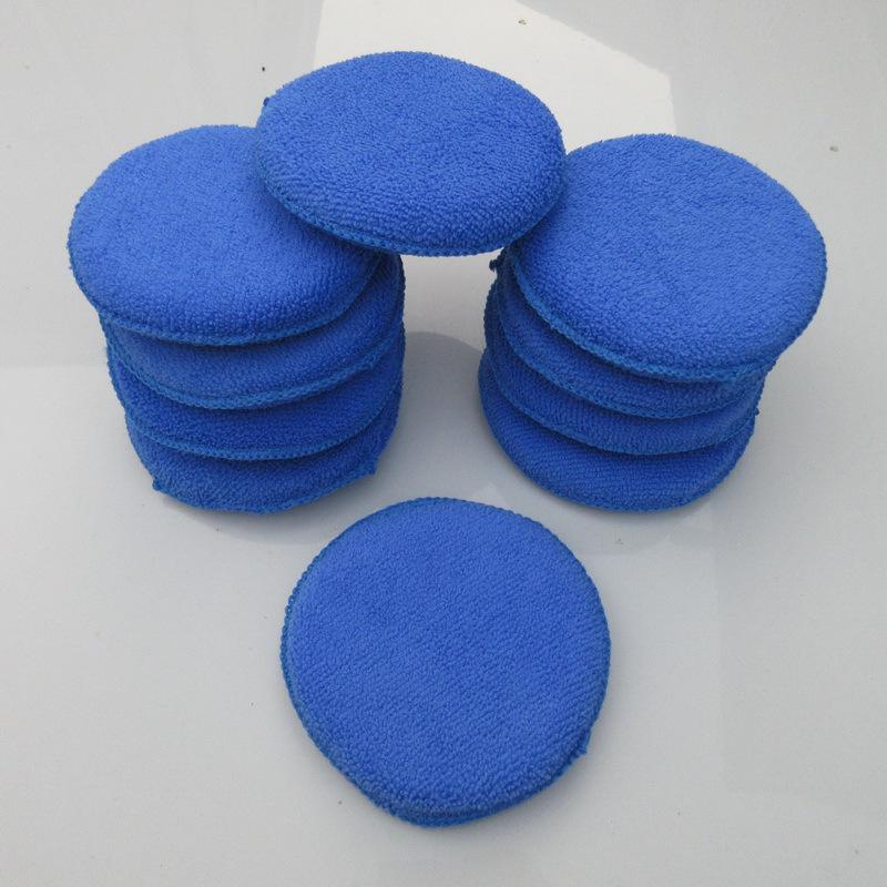5-Inch Round Polishing, Waxing & Coating Sponge with Fiber Pocket and Towel for Car Wash