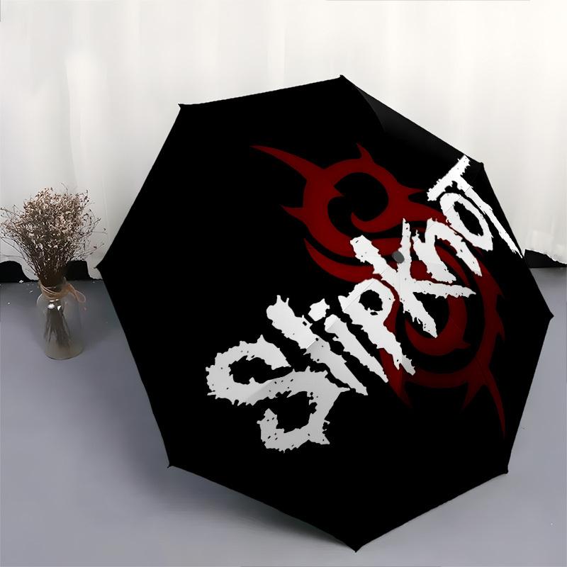Slipknot, Heavy Metal Themed Automatic Opening and Closing Umbrella, Brightly Colored 8-rib Portable Umbrella, Suitable for Men and Women, A