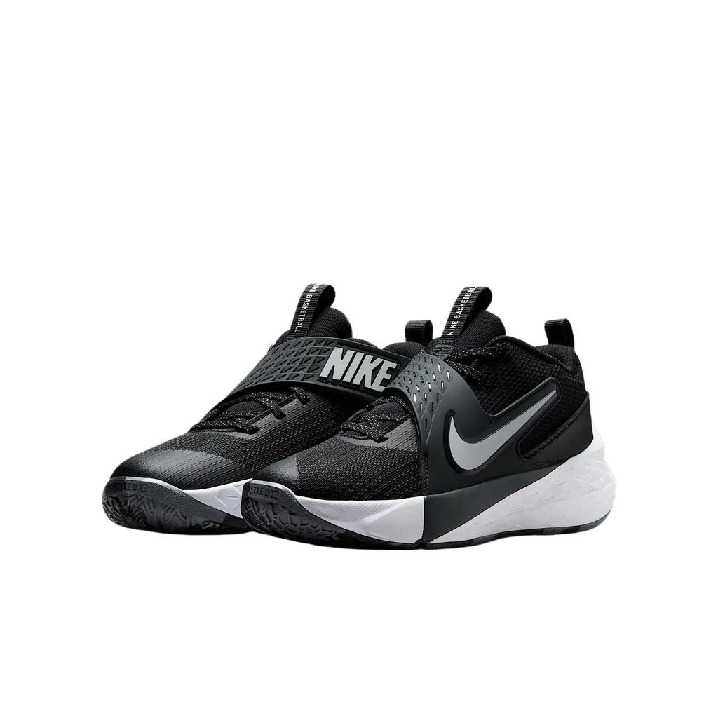 Nike Team Hustle D12 GS Черно-белые детские кроссовки Антрацит HF6279-002
