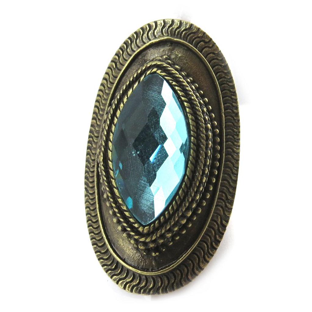 Les Trésors De Lily [N1039] - Дизайнерское кольцо "Cunegonde" бирюзово-золотое.