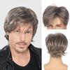 Synthetic Short Straight Wigs for Men Brown Wig with Bangs Natural Old Man Wig Male Korean Boy Cosplay Costume Party