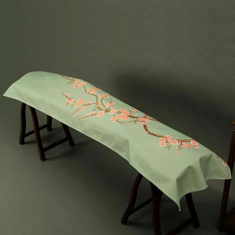 Chinese Ancient Style 163-165cm Elegant Guzheng Cover Dust Cover Edge Classical Literary Piano Organ Keyboard Furniture Cover