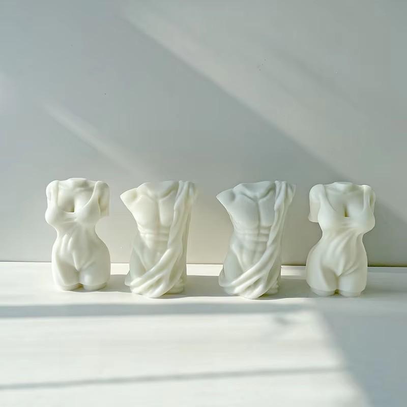 Sexy Female Candle Silicone Mold Muscle Man Body Resin Plaster Mould Human Woman Scented Candle Making Tools Home Decor Lover Gift