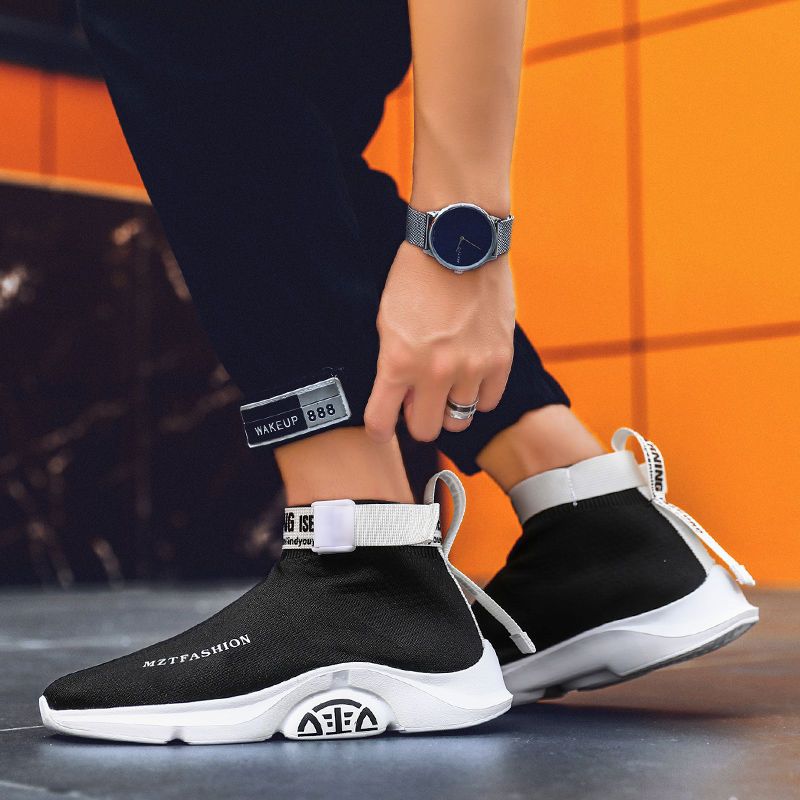 Новая спортивная обувь с сеткой для мальчиков, летние дышащие носки, мужская обувь с высоким берцем