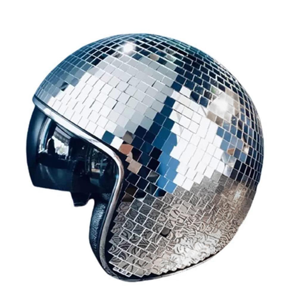 Disco Ball Helmets Disco Decor Helmets With Retractable Visor Classic Disco Mirror Glitter Ball Helmets For Men & Women