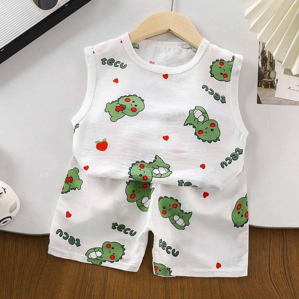 Cotton Cloud Baby Sleeveless T Shirt Shorts Set Summer Thin Fabric Toddler Outfits For 13 Years