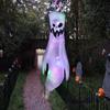 43 Inch Halloween Ghost Windsock Flags with LED Lights Outdoor Hanging Scary Light Up Ghost Wind Socks for Tree Yard Porch Garden Decor