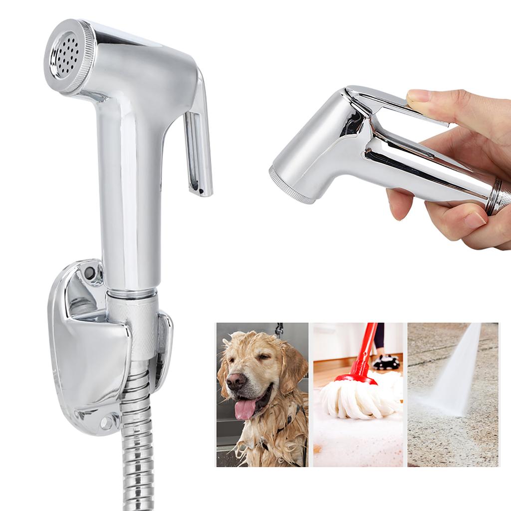3Pcs/Set Electroplating Bidet Sprayer Spray Head Bracket Hose Kit Bathroom Cleaning Accessories