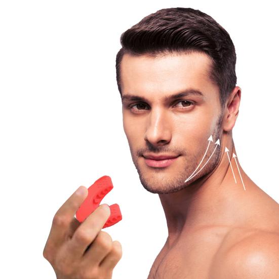 Женский тренажер для челюсти с прозрачной коробкой для хранения, пищевой силикон, эргономичный тренажер для лица для взрослых, укрепитель челюстных костей, тренажер для линии челюсти