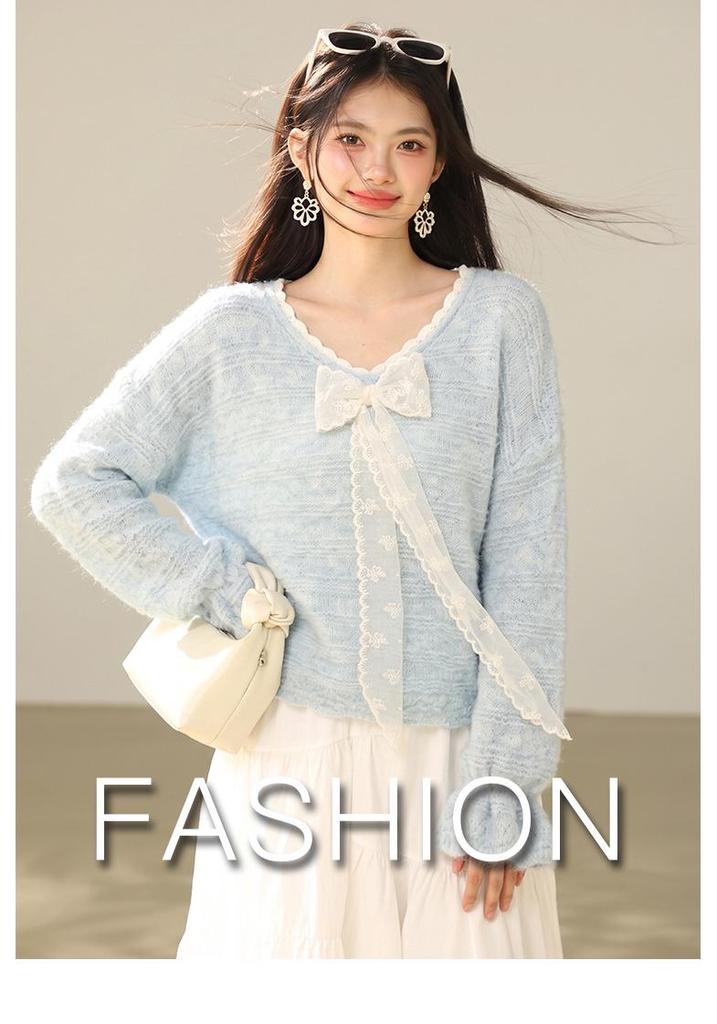 Women's Loose Lace Knit Sweater - 2026 Autumn Collection