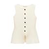 Spring New Women's Clothing Fashion All-Match Golden Button Plain Stitch Sleeveless French Vest Tops 4192100