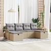 VidaXL 6-Piece Garden Sofa Set with Cushions Beige Poly Rattan 3358919