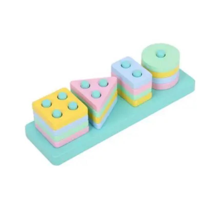 Развивающие деревянные игрушки Геометрические фигуры Монтессори-головоломки Сортировка по цвету Математические кубики Детские дошкольные обучающие игры