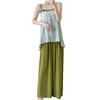 New Chinese-style suspender anti-bump pajamas women's summer thin cotton and silk cool loungewear set with its own chest pad two-piece set