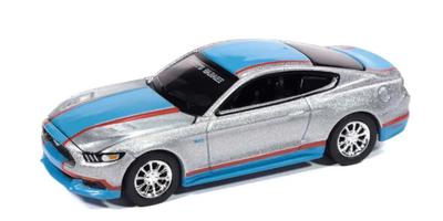 Kyosho AUTO WORLD Масштаб 2017 Ford Mustang GT Tribute Синий Готовая модель AWSP178A 1/64 Серебристый/Петти