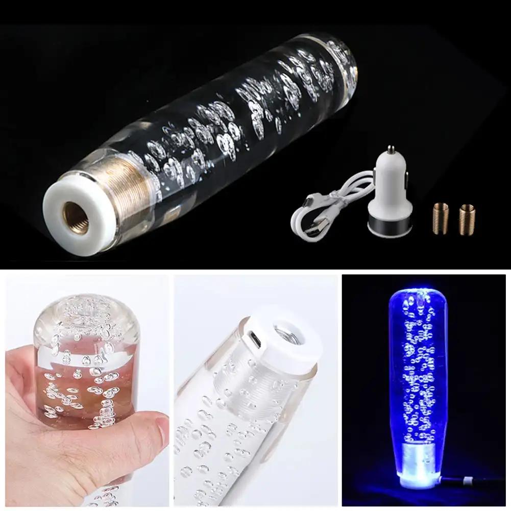 Универсальный светодиодный цветной автомобильный переключатель передач, удлинитель ручки переключения передач с зарядным устройством USB, рычаг ручного переключения передач