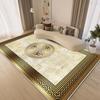 Ковер в китайском стиле, золотой, для гостиной, роскошная декорация, для спальни, пушистый, мягкий, напольный коврик, для лаунжа, прикроватный, моющийся, нескользящий коврик для дома
