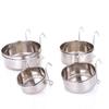 Cat Pet Stainless Steel Hang-on Puppy Bird Feeder Water Drinker Cage Cup Dog Feeding Bowl