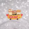 Unique Alloy Badge With Playful Cartoon Style Hamburger Fries Cola And Hot Dog Character